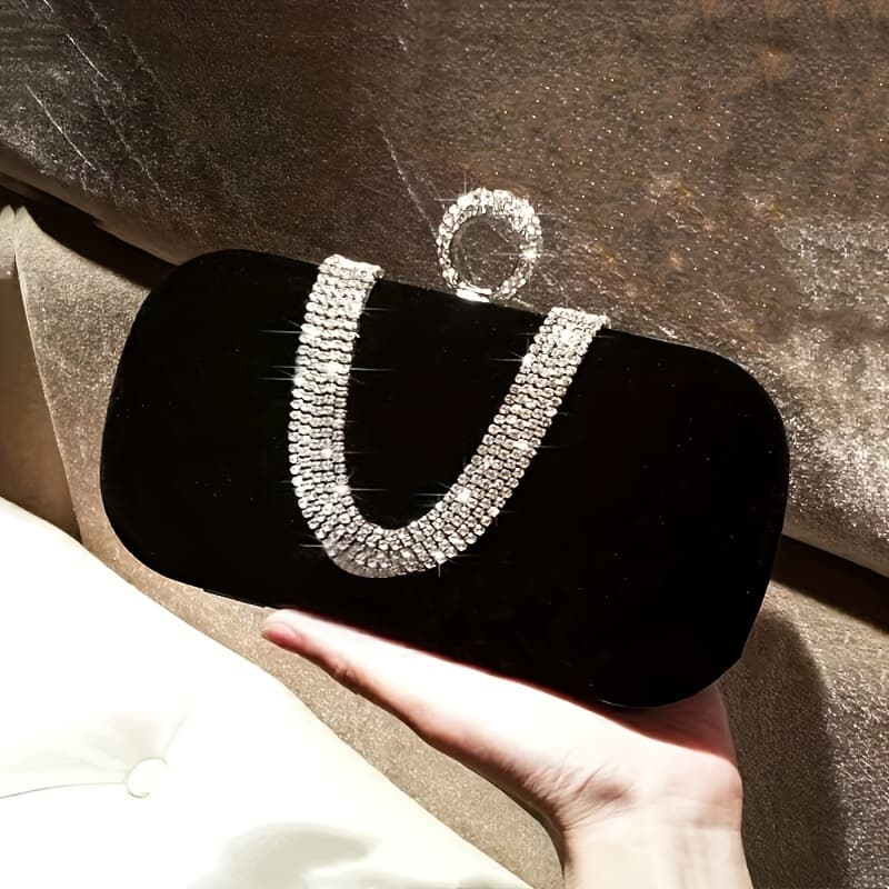 TEMU Ladies' Mini Clutch, Elegant Evening Bag With Chain Crossbody Phone Purse