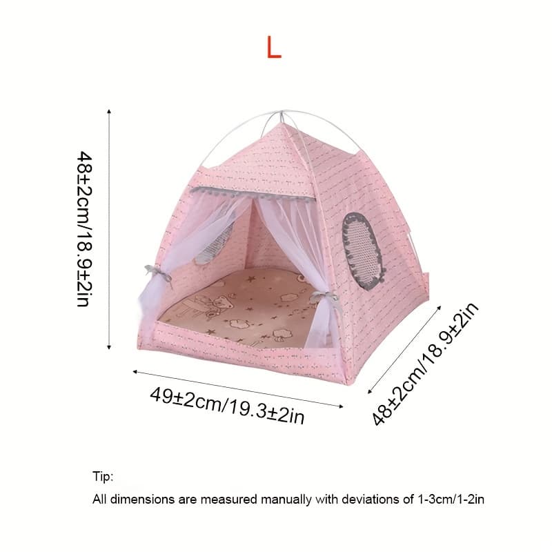 TEMU 1pc Semi-enclosed Pet Floral Tent, Cute Cooling Pet Bed, Comfortable All Universal Cat Nest