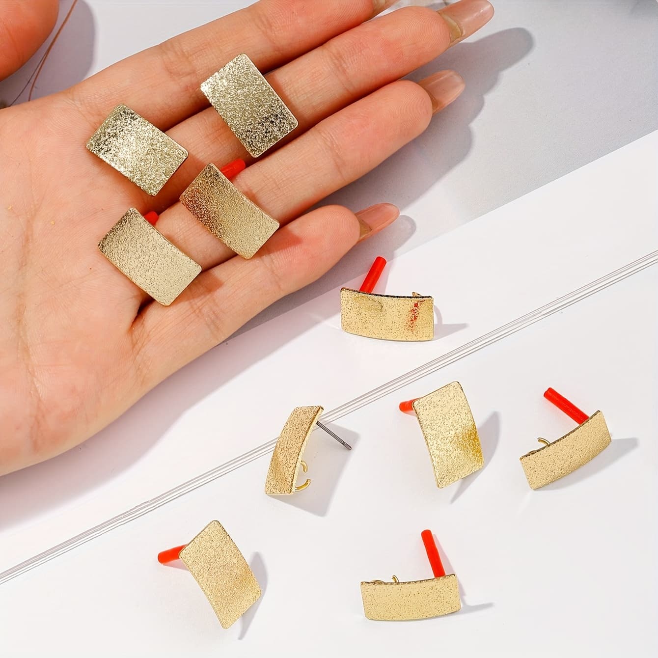 TEMU 10pcs Set Of Ear Jewelry Additions Irregular Geometric Stud Earrings Additions Materials Factory Wholesale