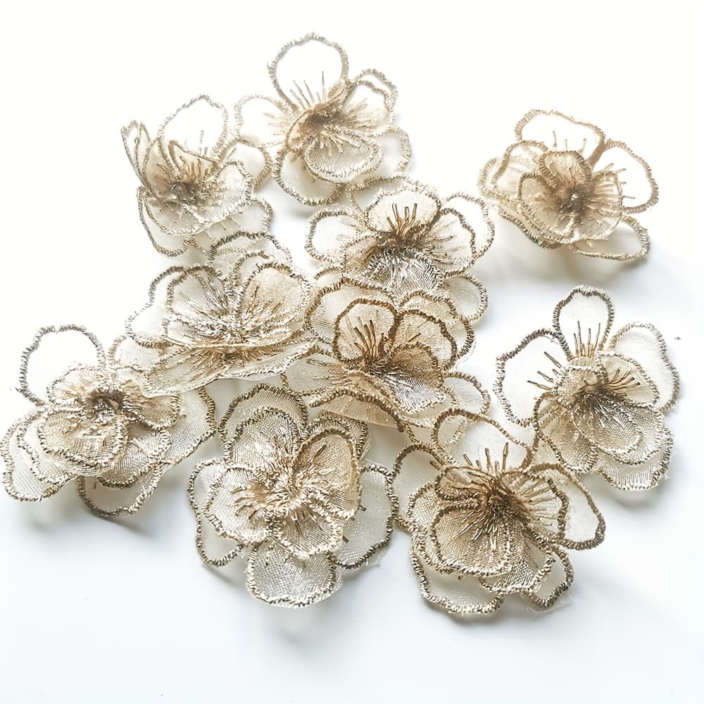 TEMU 10pcs 3d Embroidered