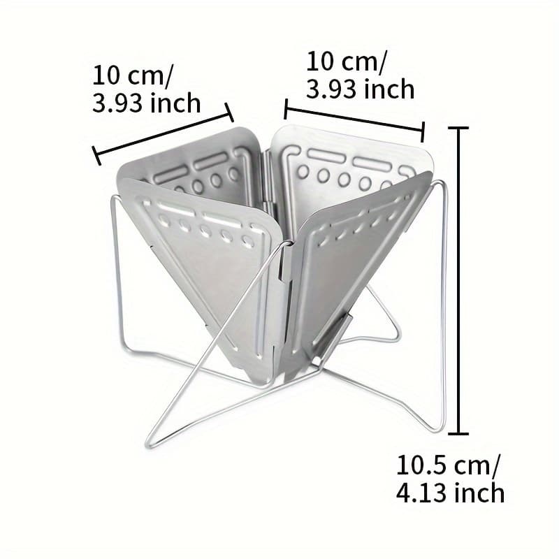 TEMU Stainless Steel Coffee Dripper With Folding Stand - Portable, Reusable Pour-over Filter For Outdoor Camping & Kitchen Use