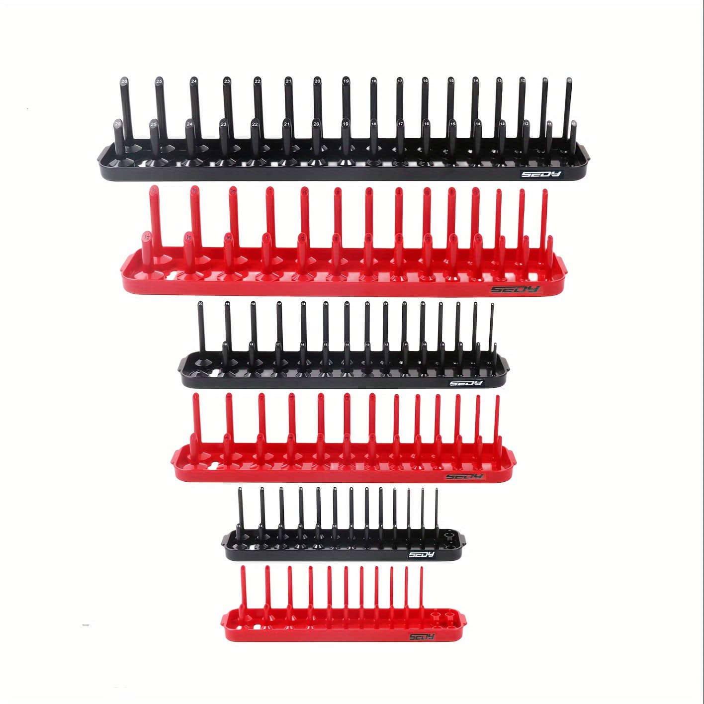 TEMU 6pcs Socket Organizer Tray Set, 1/4-inch, 3/8-inch &1/2-inch Socket Holders