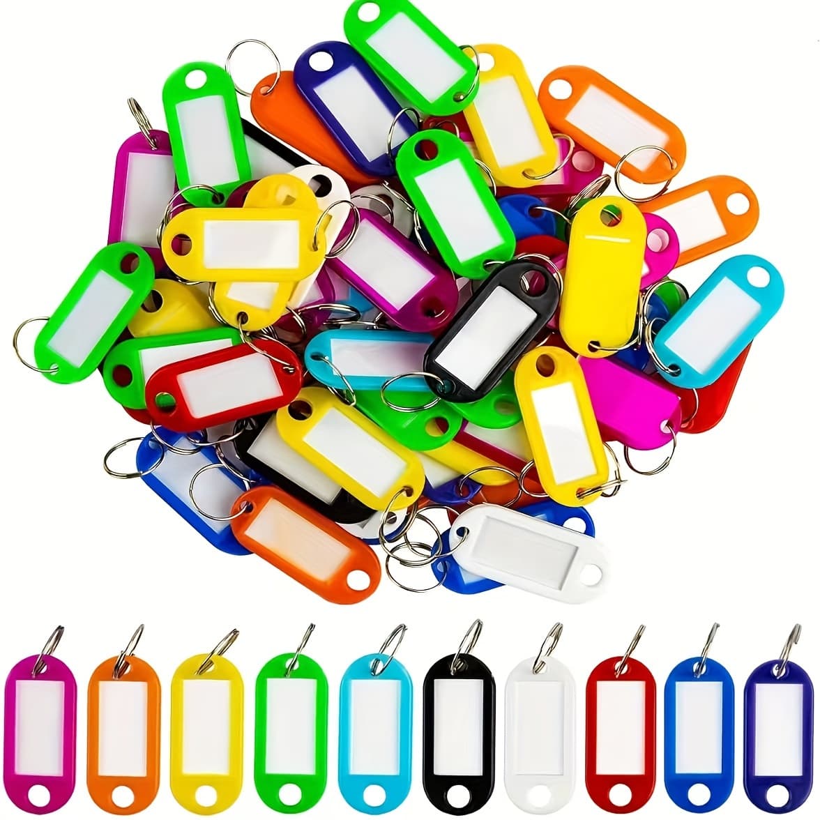TEMU Colored Plastic Key Tag Marker Luggage Number Classification Tag Key Chain Keychain