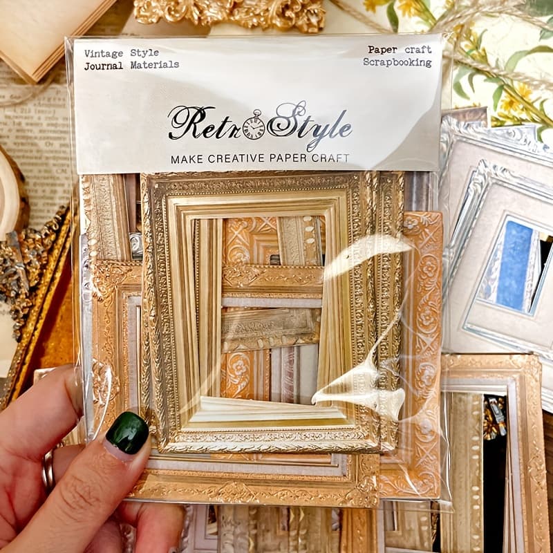 TEMU 30pcs Retro Hollow Border Aesthetic Paper 4.3in X 5.9in Pattern Single-sided Decoupage Paper Pad For Crafts Journaling Supplies Gift Wrapping Album Art Decorative Craft Paper