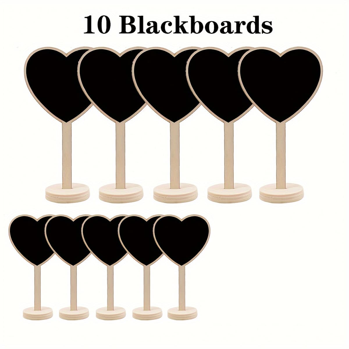 TEMU 10pcs Wooden Mini Heart-shaped With Stands - Ideal For Weddings, Parties, Table Numbers, Food Signs & Special Event Decorations, Wedding Decorations