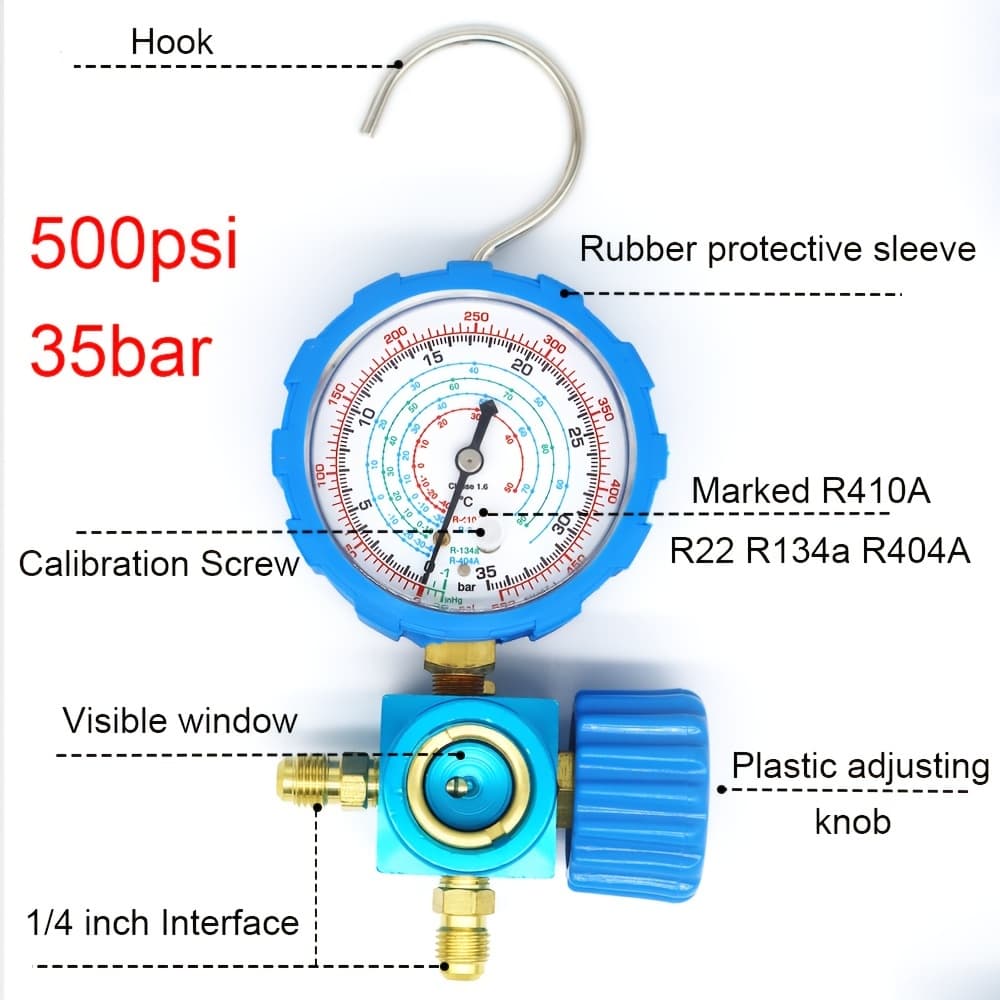 TEMU Manifold Gauge Set A/ Condition Manifold Gauge Refrigeration Tool With Sight Glass For R22/r410a/r134a/r404a