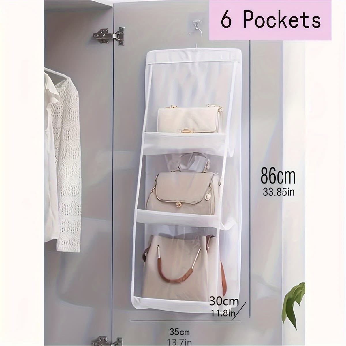 TEMU Bag Space Saving Organizer, Hanging Bag For Handbag, Shoulder Bag, Purse
