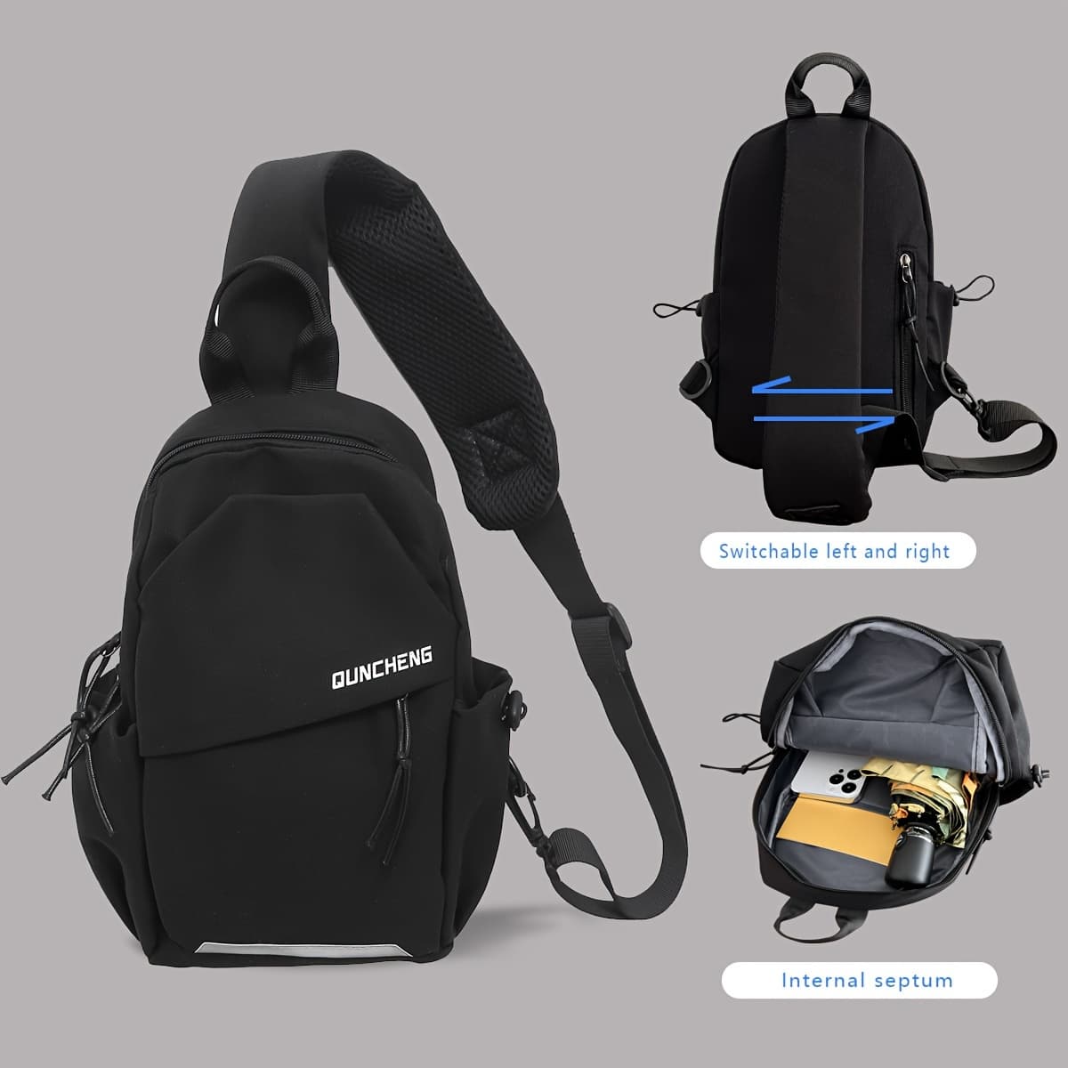 TEMU A Stylish And Lightweight Sling Backpack Designed For Sporty Travel, Featuring A Sturdy Zipper And Comfortable Fabric, Use And As Gifts For Christmas And New Year