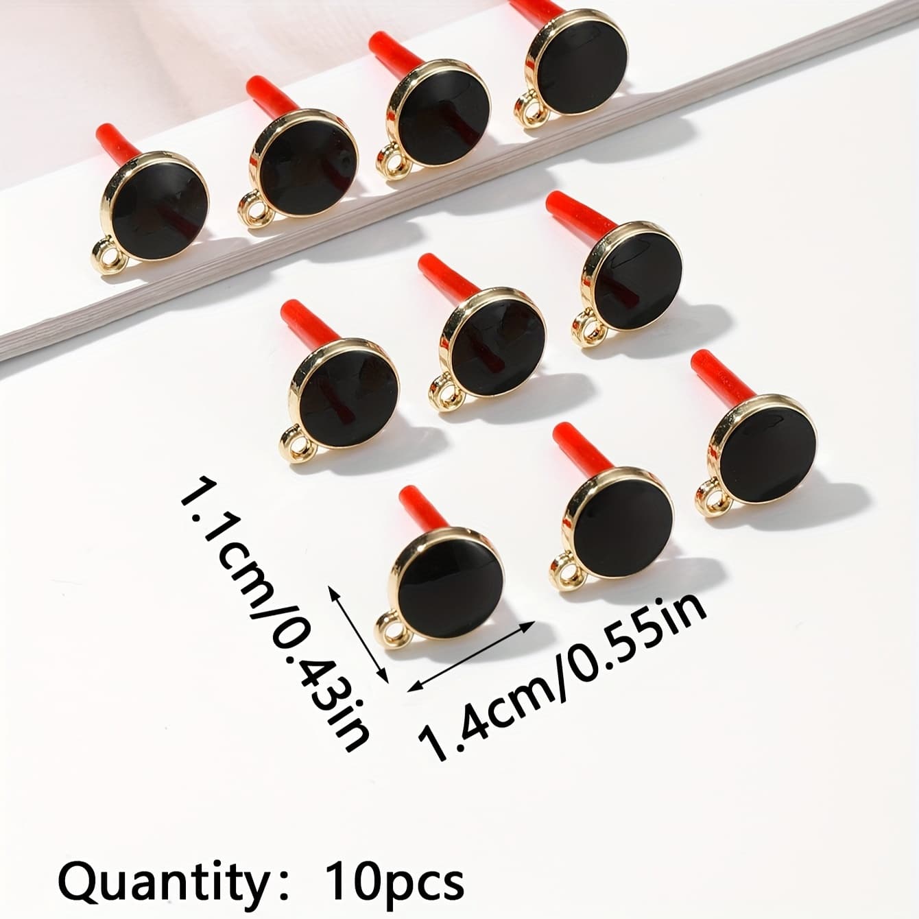 TEMU 10pcs Round Retro Earrings Ear Studs Handmade Electroplating Geometric Earrings For Accessories Material