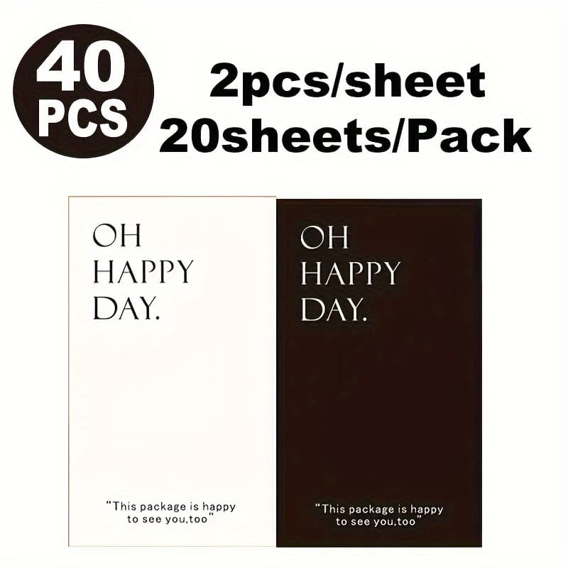 TEMU 40pcs 9x15cm Large Size Black And White 2-style Self-adhesive Gift Packaging Labels - Perfect For Sealing Gift Boxes!