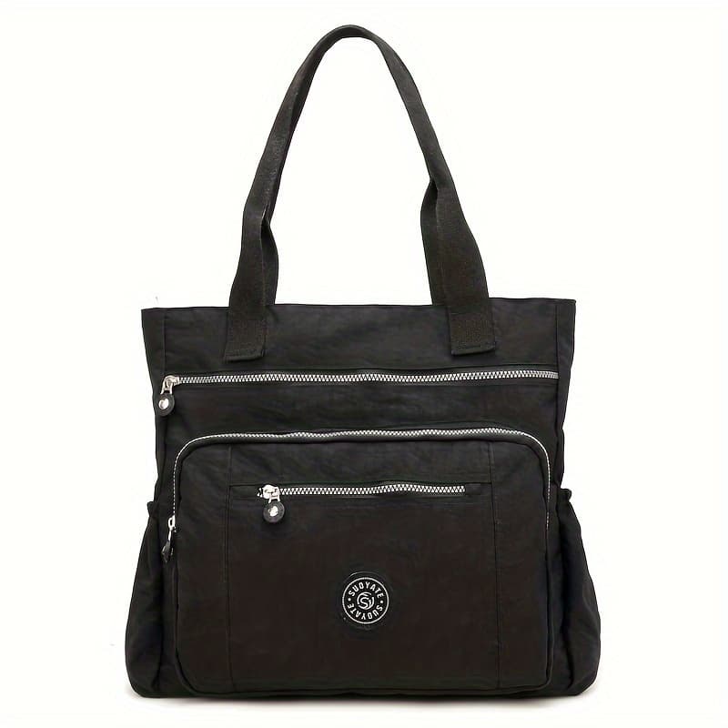 TEMU Women's Casual Shoulder Bag, High Quality Nylon Large Capacity Multi Pocket Shoulder Bag, Commuting Travel Bag