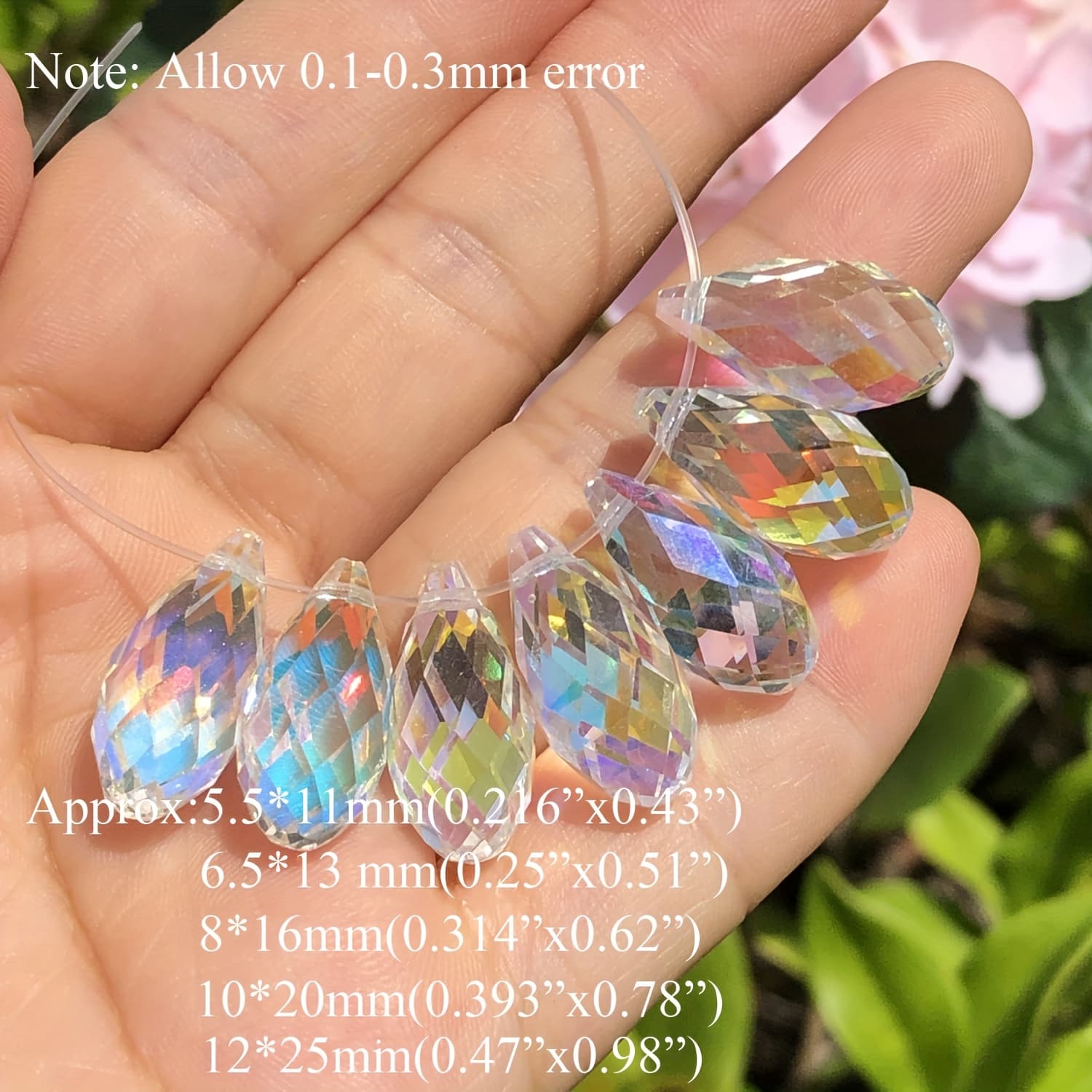 TEMU -quality Water Drop Crystal Pendant Loose Beads Bracelet Necklace Earring Craft Jewelry Additions