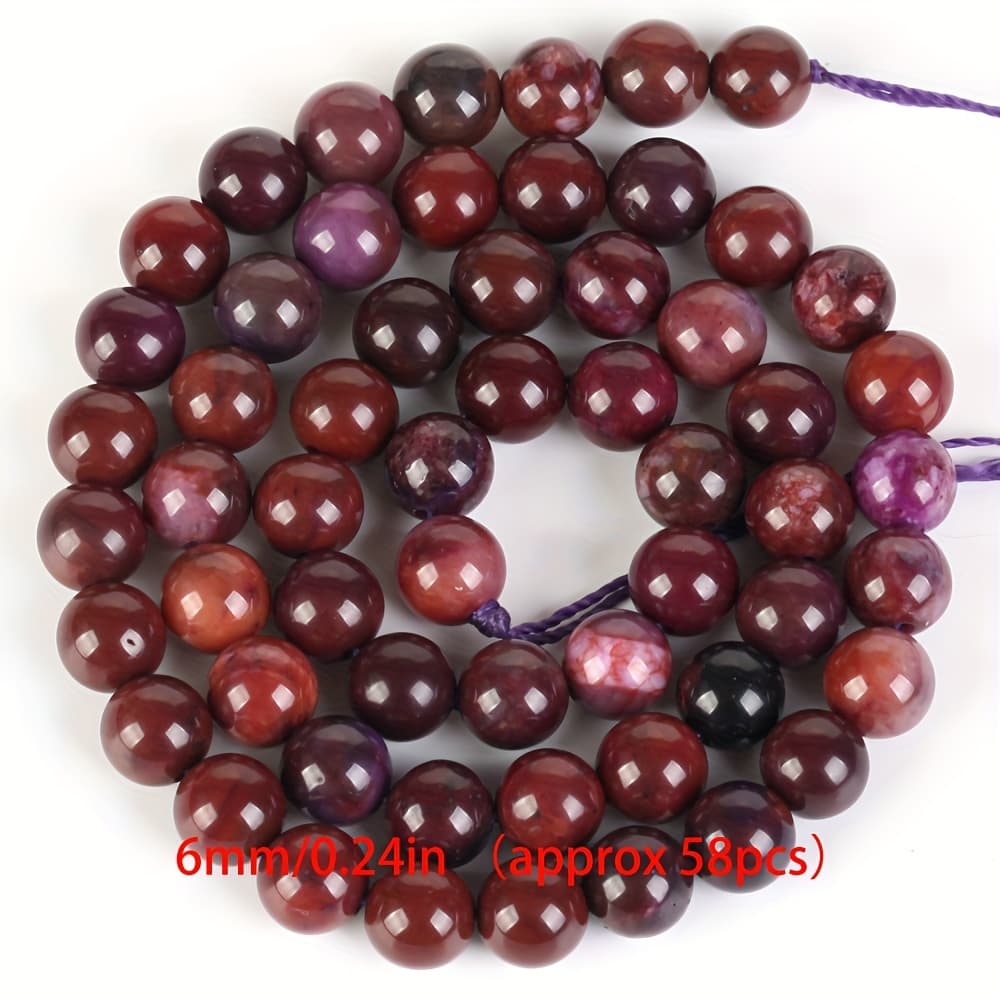 TEMU Natural Stone Sugilite Beads 6/8/10mm 59/45/36pcs Round Loose Spacer Beads For Jewelry Making Diy Charm Bracelet Necklace Handmade Bracelet