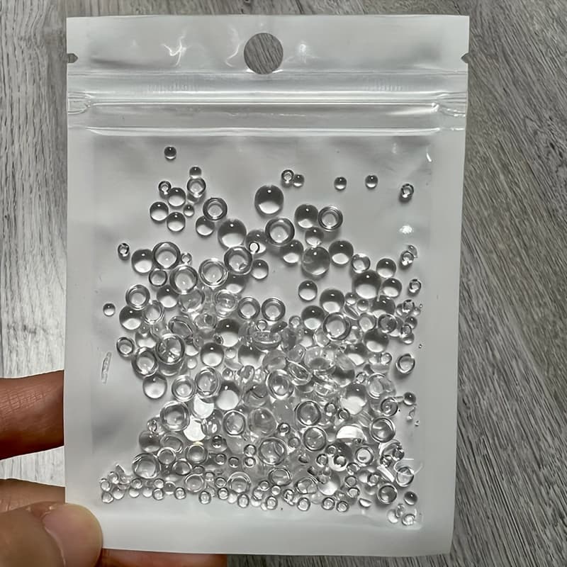 TEMU Clear Beads | 350pcs | Glossy Finish | Diy Crafts, Scrapbooking, Card Making | Assorted Sizes (3mm-6mm)