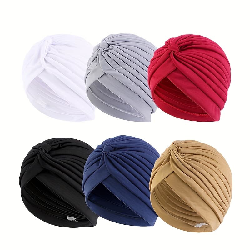 TEMU 6pcs Set: Ethnic Headscarf Hat, Indian Hat, Watermelon Hat, Sleep , Chemotherapy Hat