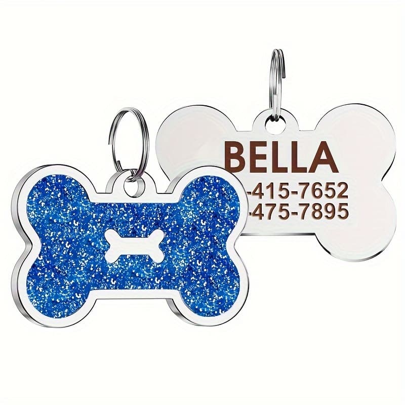 TEMU 【customized Products! ! ! 】personalized Puppy Pet Id Name Pendants, Custom Tags, Collar Tag Pendant Pet Accessories Paw Glitter Pendant, Perfect Gift For Your Pet