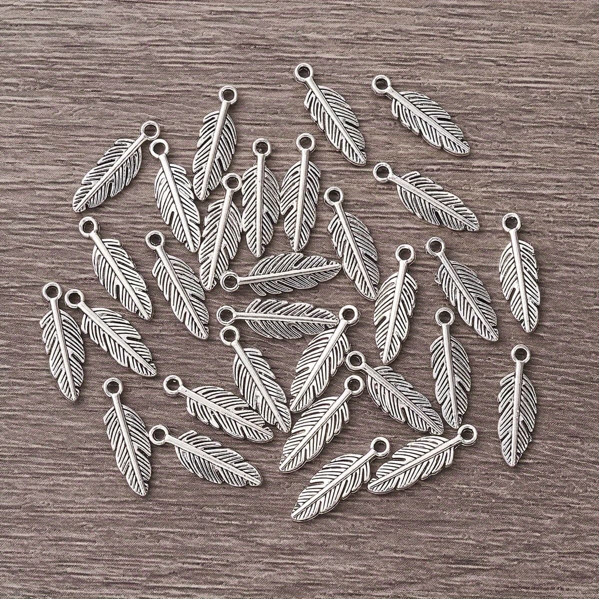 TEMU 30 Alloy Vintage Feather Pendants, Accessories, Suitable For Making For Bracelets, Earrings, And Necklaces