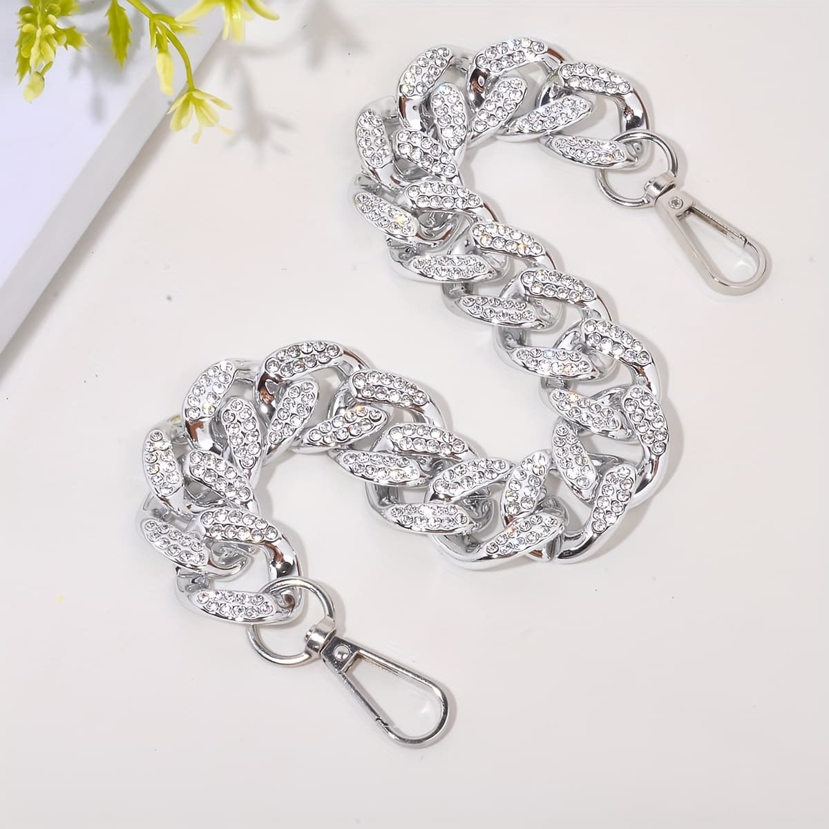 TEMU Acrylic Embellished Handbag Shoulder Strap 1pc