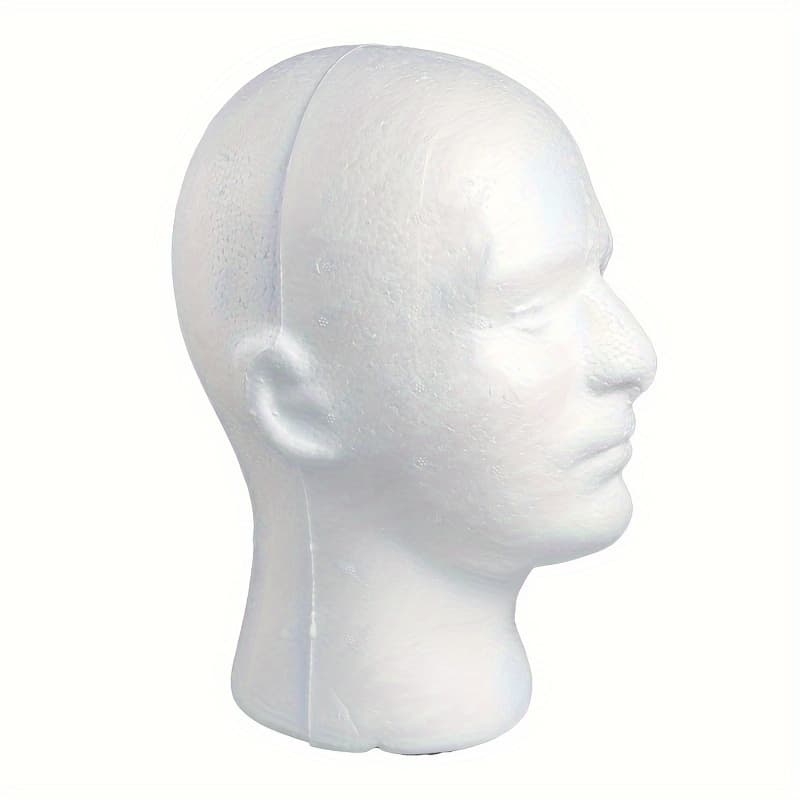 TEMU Male Head Model Lightweight Foam Durable Foam Wig Glasses Hat Display Stand Artificial Men' Head Moulds