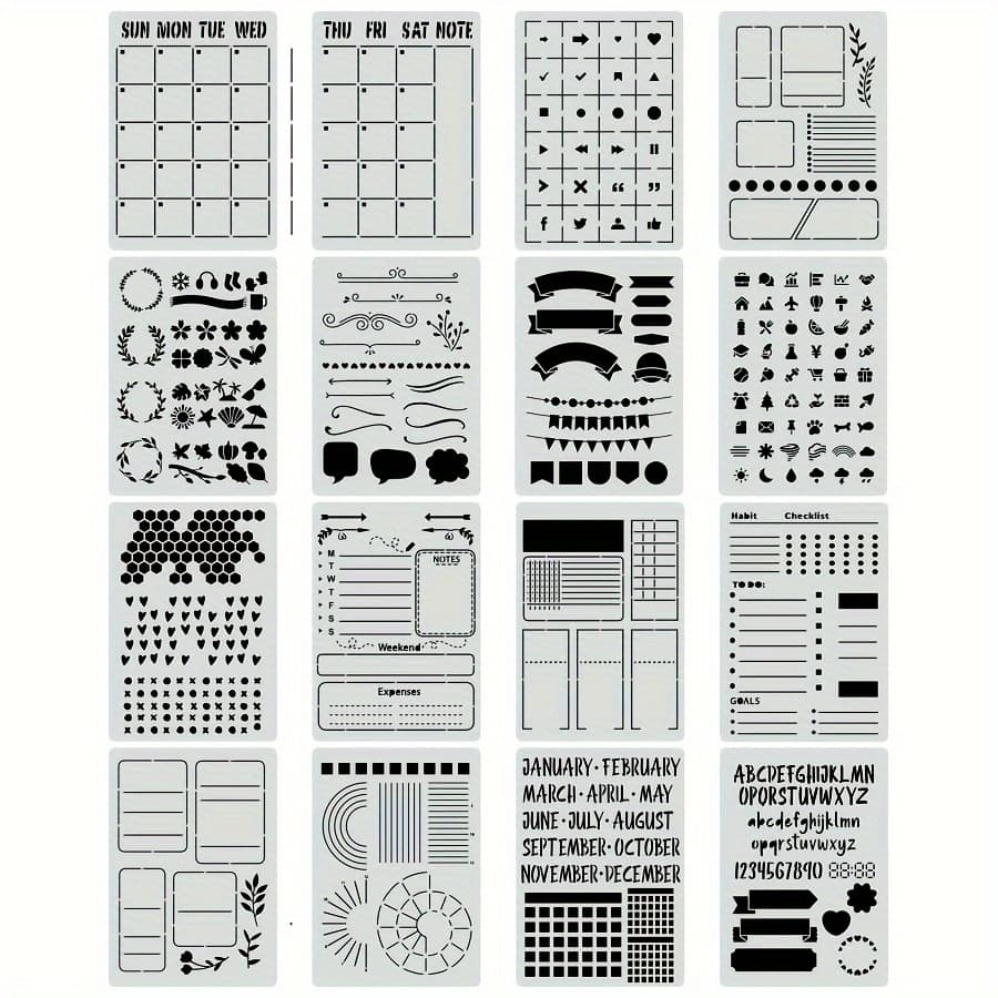 TEMU A Set Of 16 Diary Templates