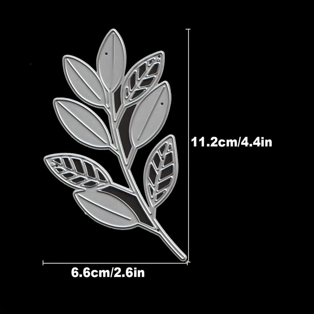 TEMU Beautiful Basic Leaves Branch Metal Cutting Dies Scrapbooking Album Greeting Cards Home Decoration Holiday Handle Hand Made