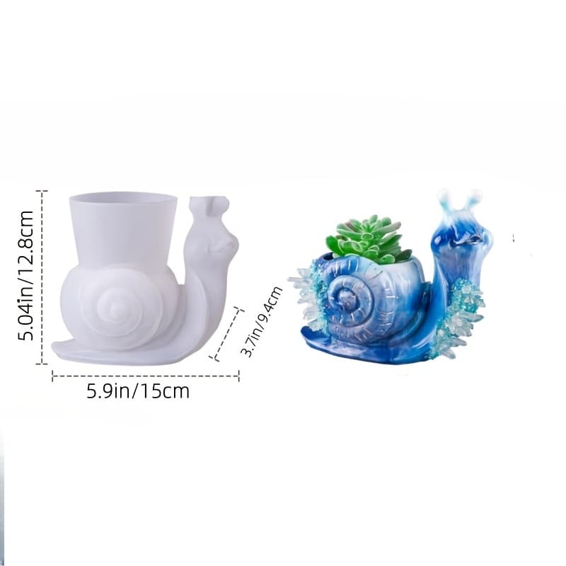 TEMU 1pc Snail Silicone Molds For Epoxy Resin, 3d Large Flower Pot Vase Resin Silicone Molds For Concrete Cement, Cute Storage Jar Mold For Resin Casting, Diy Craft, Home Decor