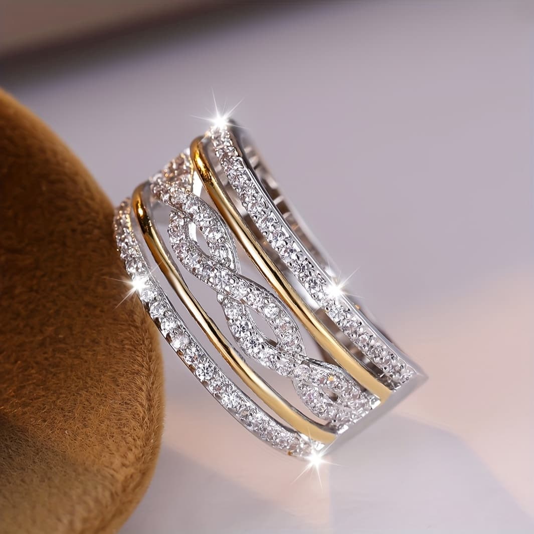 TEMU Women's Ring Jewelry Gift, Silvery And Golden Rings