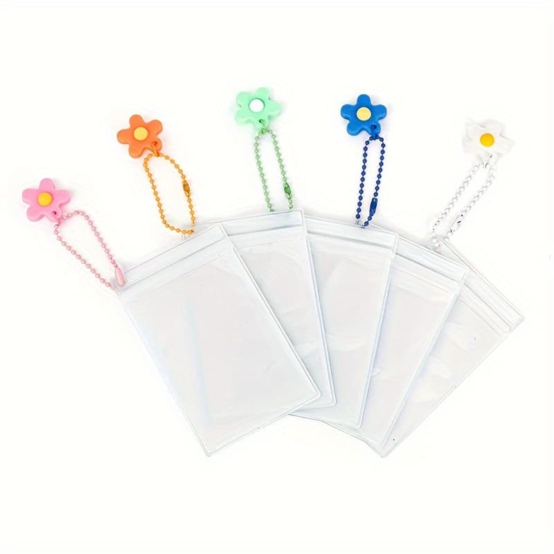 TEMU 2d Instax Mini 12 11 8 7s 25 50 70 90 Real- 3-inch Mini Card Holder, Portable Photo Card Protection Holder, Color Flower Bead Chain Key Ring, 3-inch Polaroid Card Holder