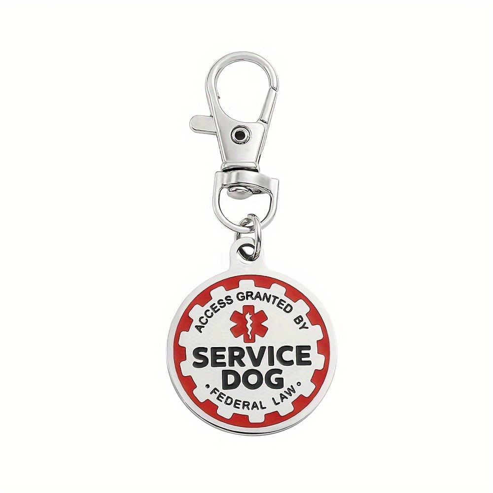 TEMU Service Dog Tag, Emotional Support Dog Tag Keychain, Id Tags For Service Animals, Emotional Support Dogs & Therapy Dogs