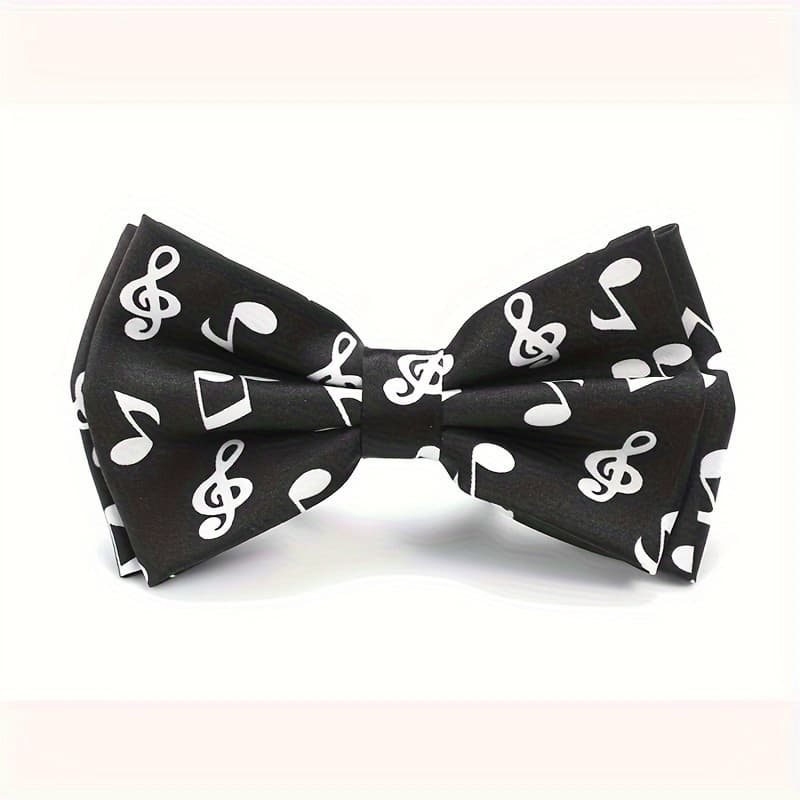 TEMU 1pc Music Note Pattern Bow Tie, Carnival Party Men's Large Bow Tie, Holiday Graduation Party Gift