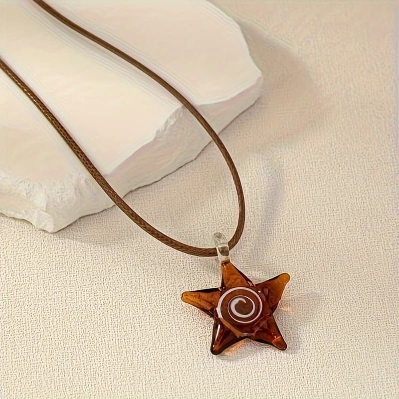 TEMU 1pc Swirl Pendant Cord Necklace For Women - Summer Jewelry