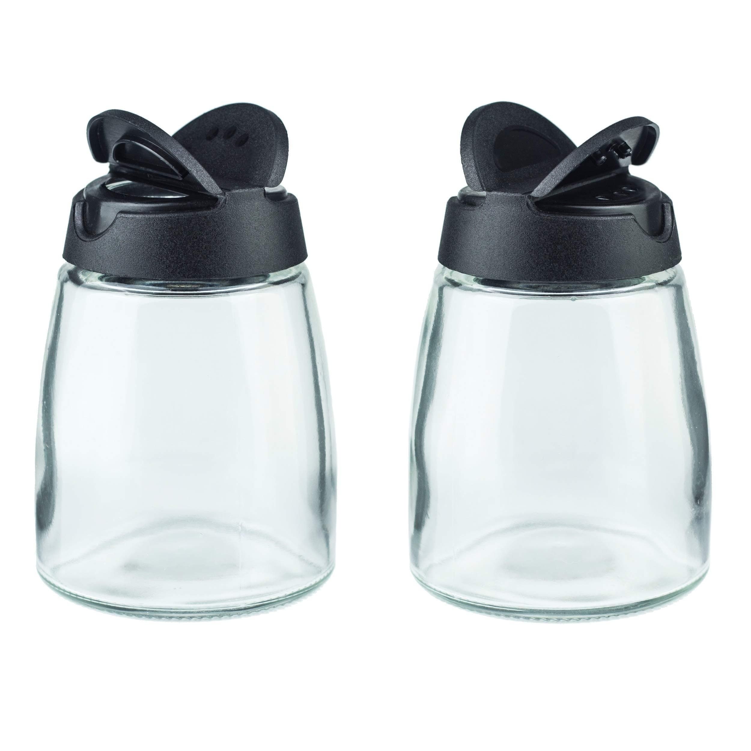 TEMU 2pcs Home Lid Spice Bottles, Shakers For Seasoning, Kitchen Glass Spice Containers, Double-opening Salt And Pepper Shakers