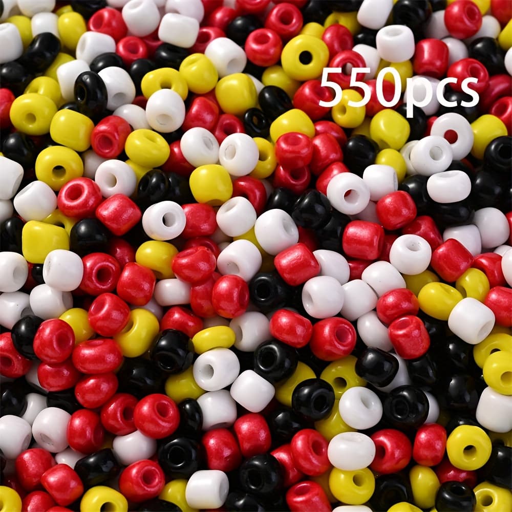 TEMU 50g/pack 550pcs Glass Seed Beads, Assorted Colors, 4mm Loose Spacer Beads, For Jewelry Making, Diy Bracelet, Necklace Accessories
