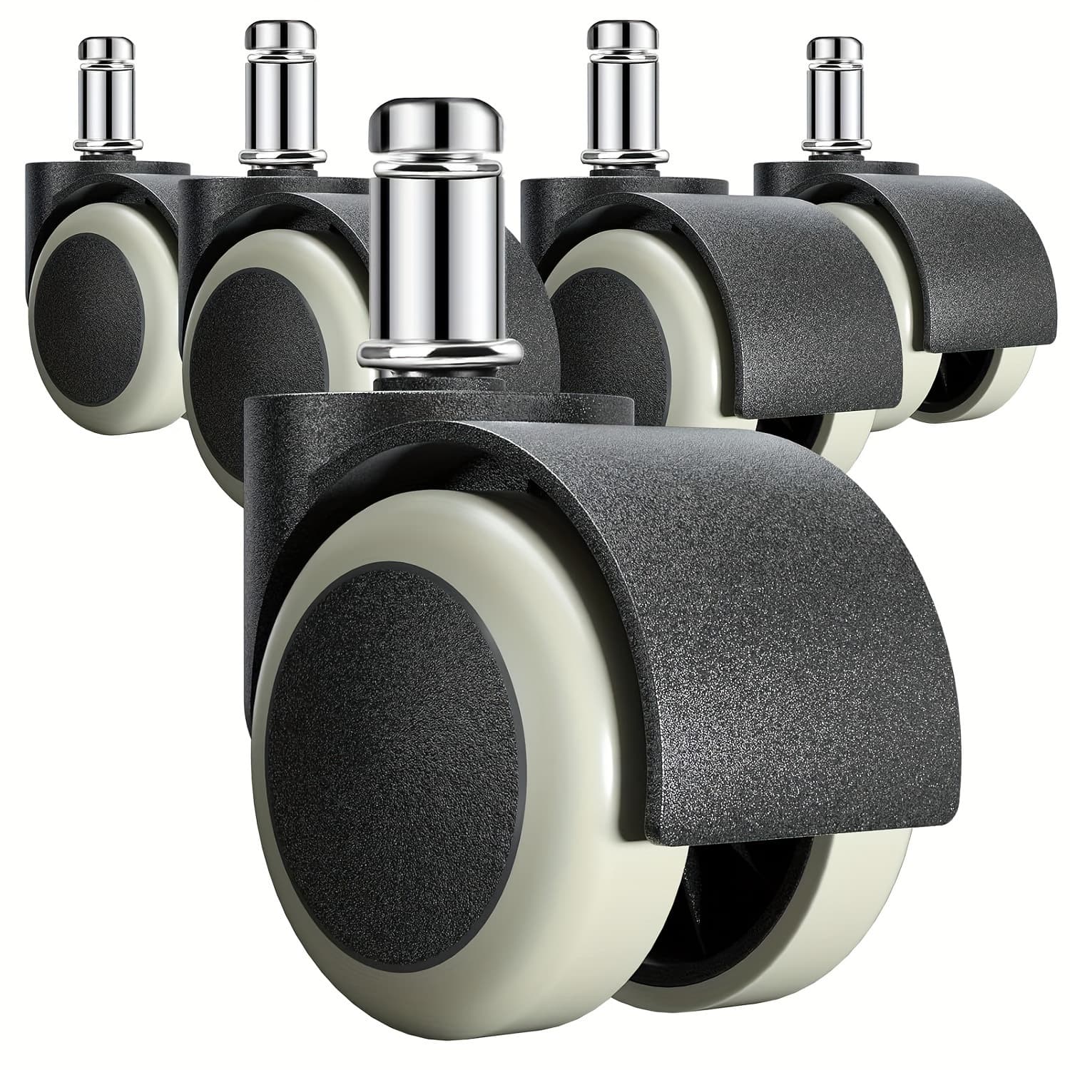 TEMU 619029 5x Unbraked Castors Floor Chair Wheels 11 Mm / 50 Mm & 619010 5 X Hard Floor Wheels 11 Mm / 65 Mm Hard Floor Chair Wheels (pack Of 5)