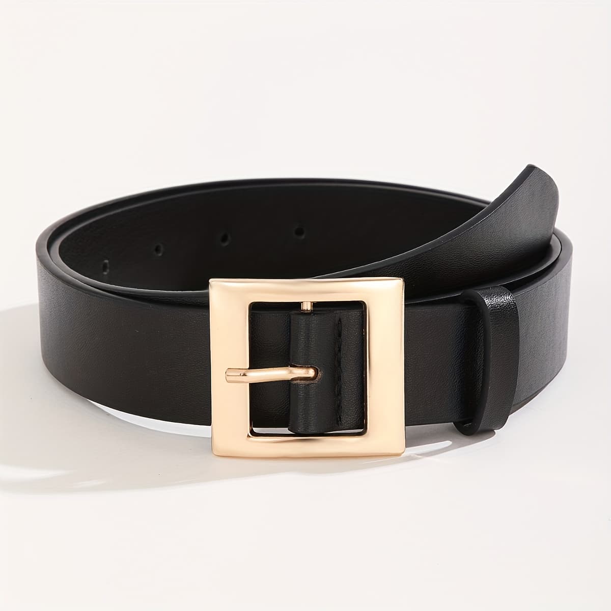 TEMU Mirror-finish Square Women's Wide Belt