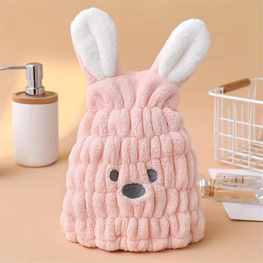 TEMU 1-pack Thickened Absorbent Creative Elastic Round Hair Drying Towel