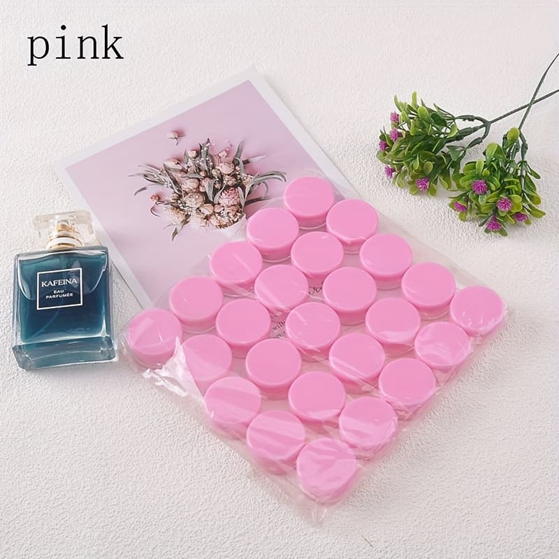 TEMU 3g/0.1oz 10-colour 25pcs/set Round Clear Plastic Jars With Lids For Creams, Lotions, Powders, Glitters And More Shadow