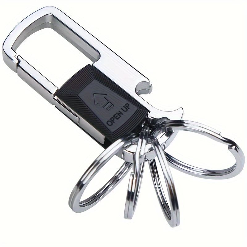 TEMU Durable Men's Keychain With 8 Detachable Hanging Rings And Bottle Opener, Car Keychain, Portable And Practical, Essential For Daily Use