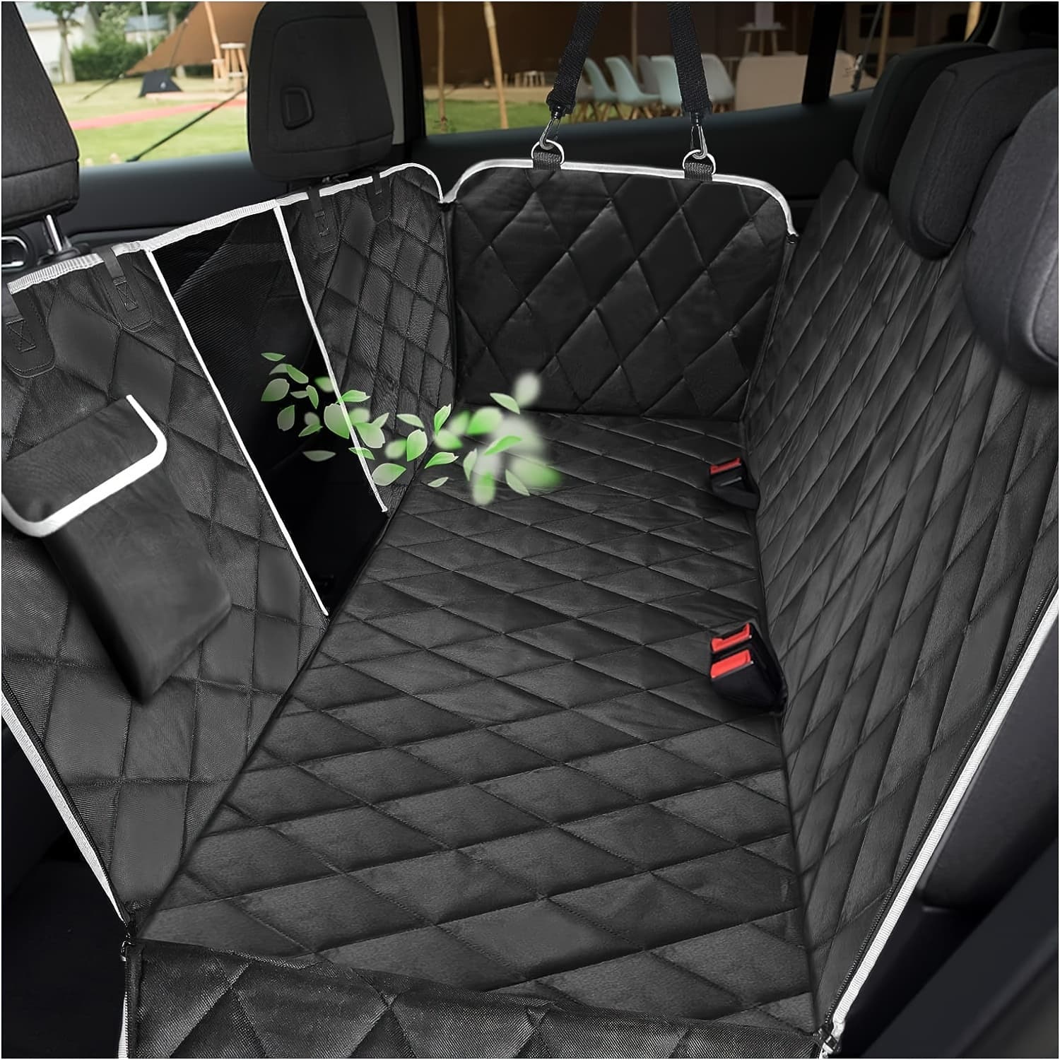 TEMU Dog Car Seat Cover, Mesh Window And Storage Bag, Durable And Anti-scratch Dog Car Hammock, Universal Size For Cars, Trucks, Suvs