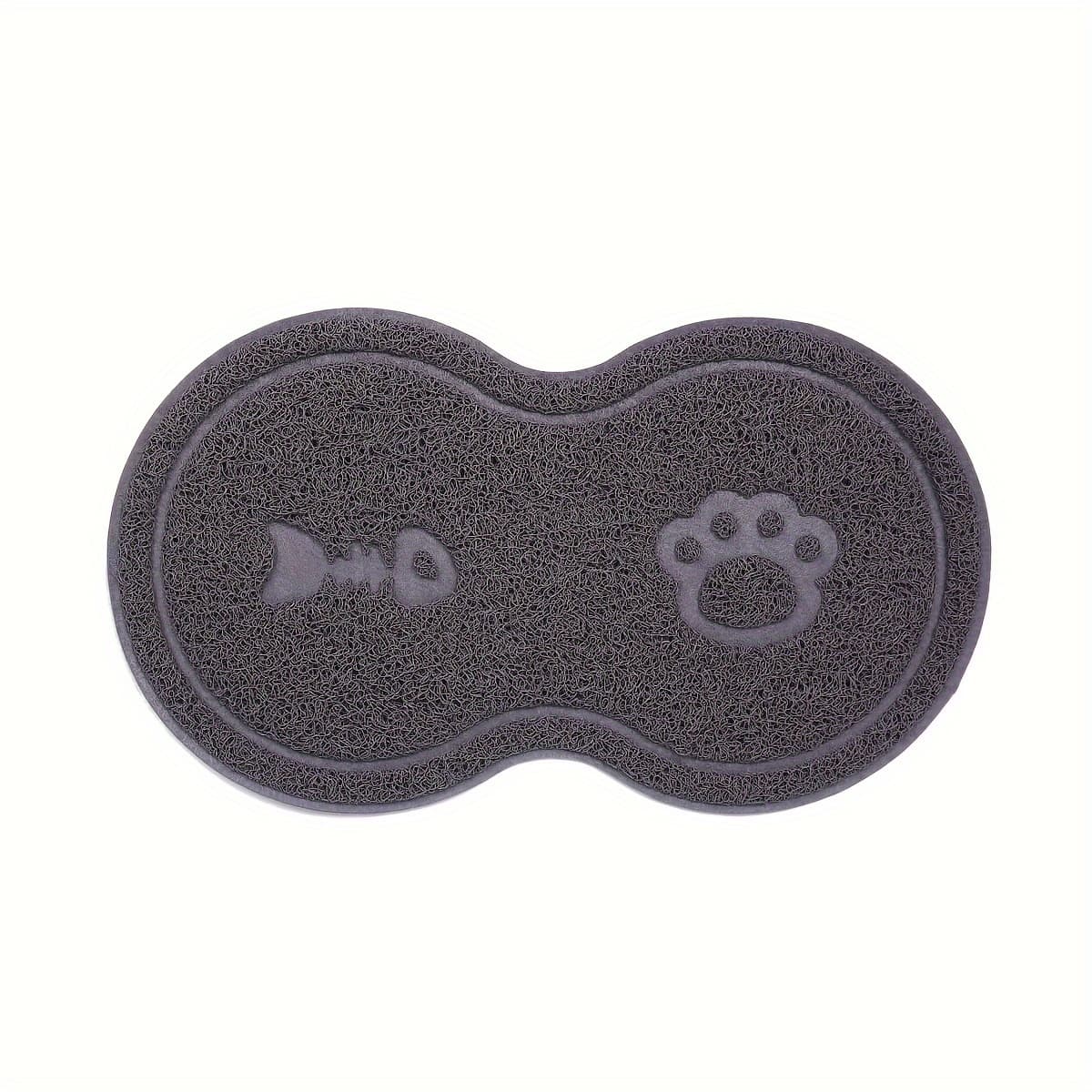 TEMU A Fishbone Cat Paw Pattern Pet Feeding Mat For Cats And Dogs, Litter Mat, And Indoor Dog Water Bowl Mat