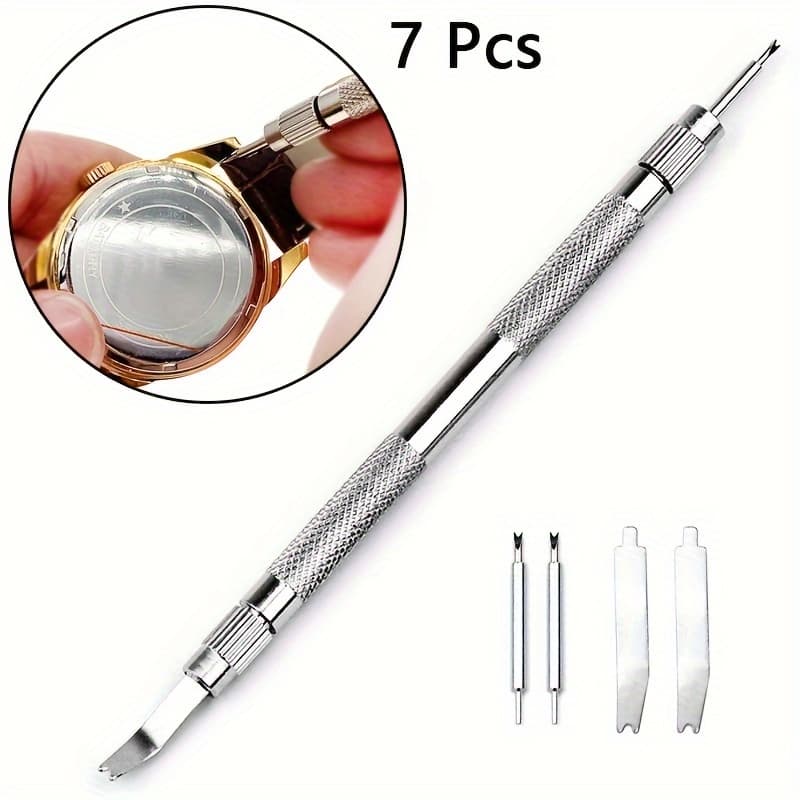 TEMU 7pcs Watch Tool Needle Bar Pin Barrette Repair Watchband Spring Installation Set Watch Strap Removal