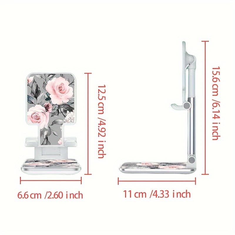 TEMU Phone Desktop Stand Featuring A Watercolor , This Foldable And Adjustable Holder Is Perfect For Viewing While -watching