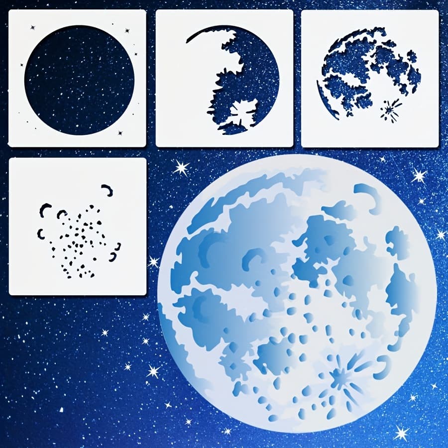TEMU Diy Layered Stars Pattern Stencil Template For Celestial Collection Reusable Stencils Painting Coloring Album Decorative Template
