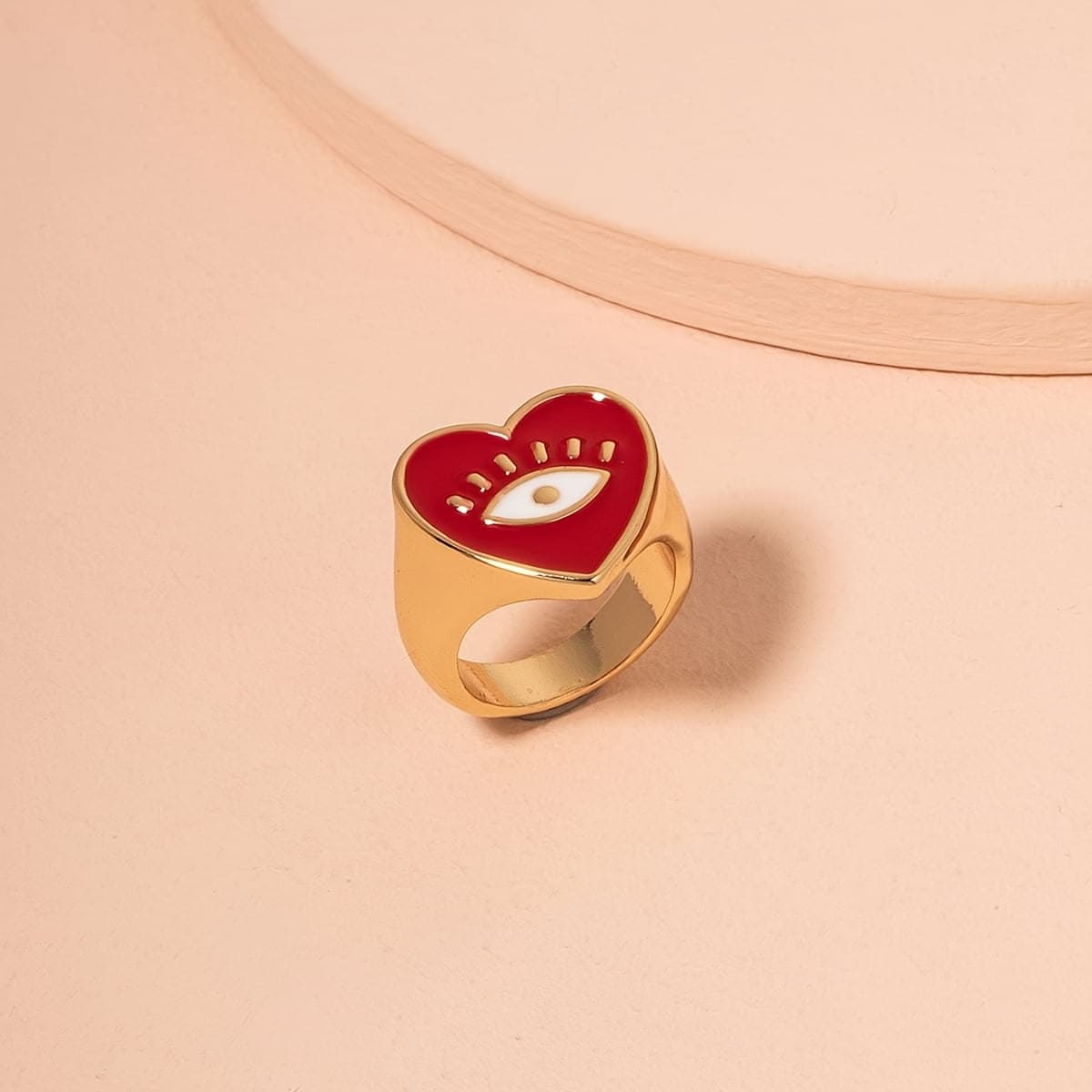 TEMU 1pc Enamel Glaze Women's Eye Ring
