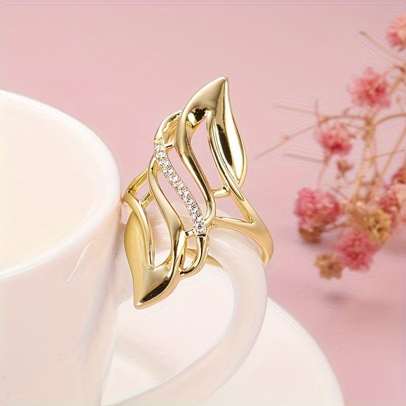 TEMU Chic Ring Shining Zirconia Match Daily Outfits Party Accessory Chic And Cheap Thing That 1