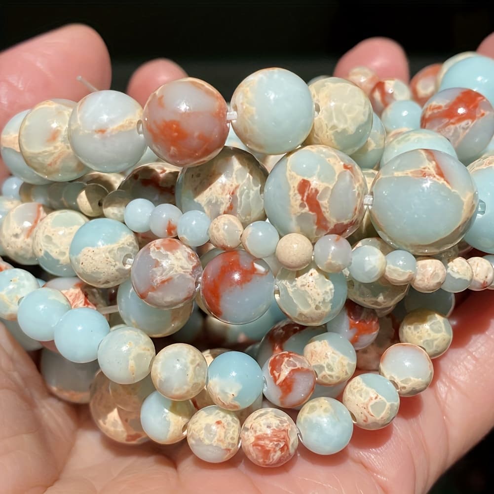 TEMU 6/8/10mm 37/45/58pcs Shoushan Stone Stone Beads Round Loose Beads For Jewelry Making Diy Necklace Bracelet Earring Accessorise Christmas Gifts