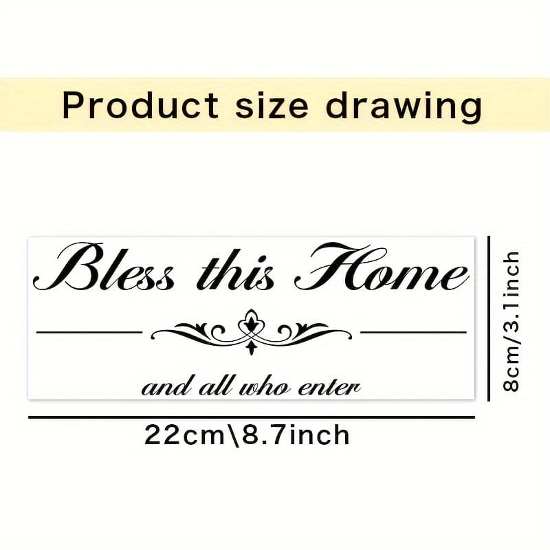 TEMU -1pc Of This House And All Who Enter English Stickers, Vinyl Separation Letter Stickers, Wall Text-on-video, Home Entrance Letter Stickers, Stickers Bathroom/bathroom Products