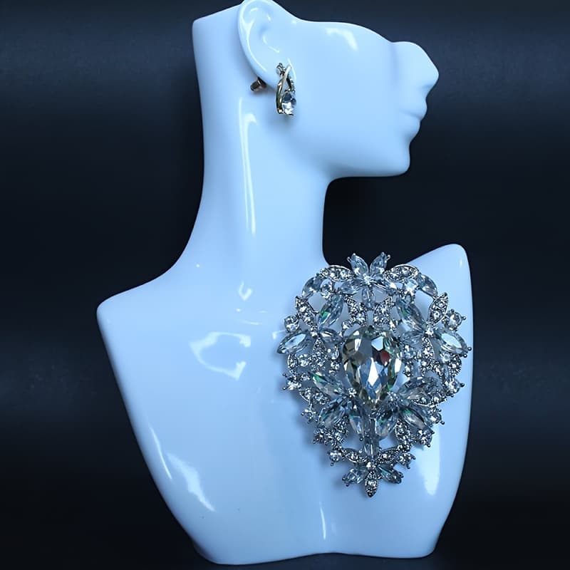 TEMU European And Large-sized Glass Brooch, Exaggerated Temperament, High- Accessories, Pin Brooch