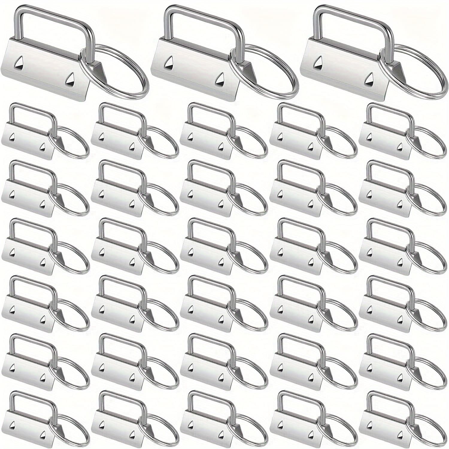 TEMU 20pcs Silvery Key Chain Wrist Strap Fork Ring Tail Clip Tools, Webbing Case Folder Hardware Diy Clip