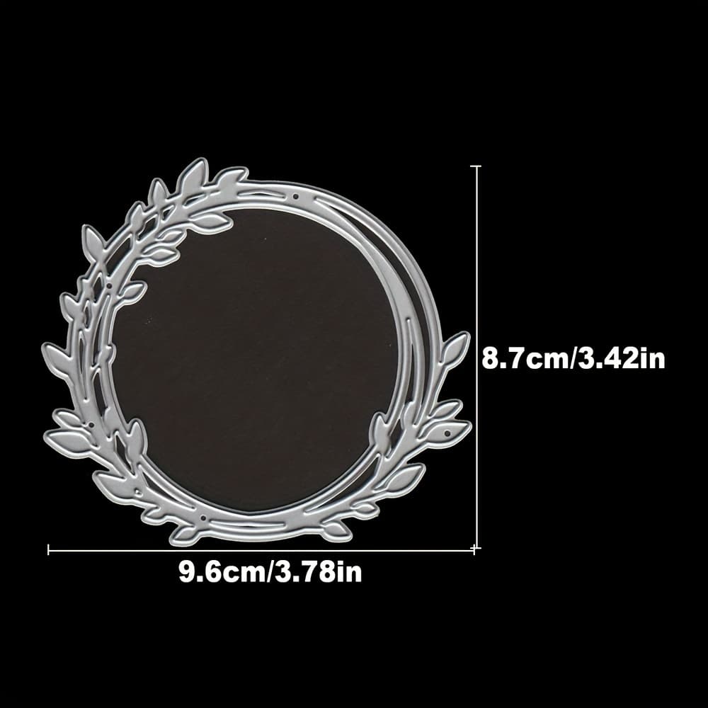 TEMU Beautiful Circular Frames Of Leaves And Stars For Metal Cutting, Perfect For Scrapbooking, Greeting Cards, Home Decor, And Holiday